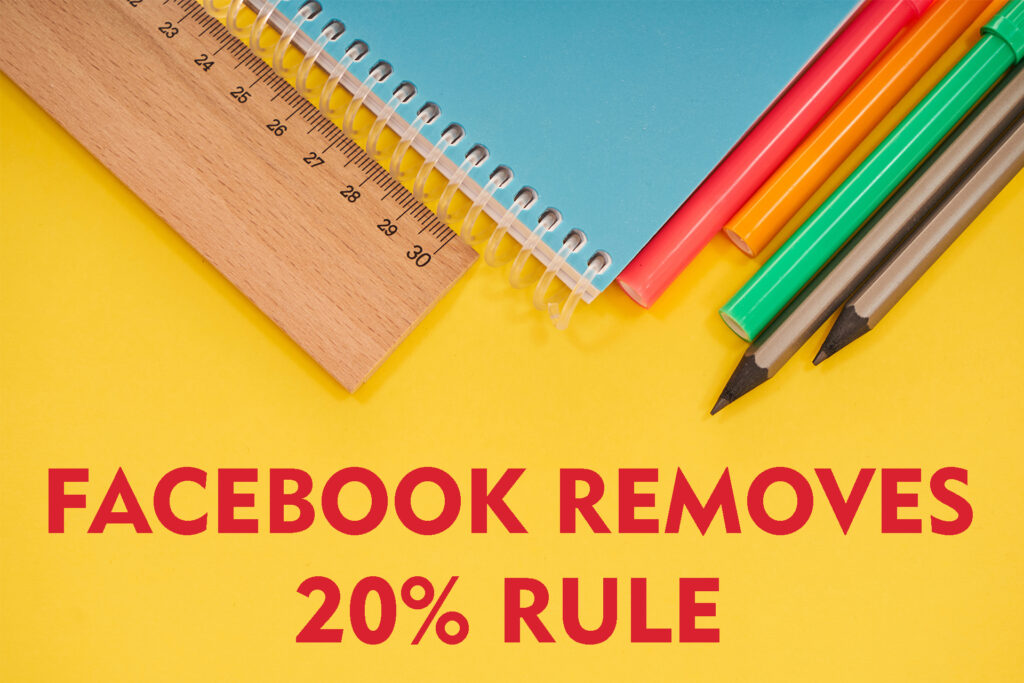 FACEBOOK: 20% TEXT RULE GONE!